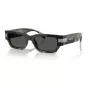 Versace Damen VE4465-545687 Sonnenbrille, schwarzer Rahmen, dunkelgraue Gläser, 54mm