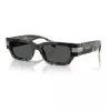 Versace Damen VE4465-545687 Sonnenbrille, schwarzer Rahmen, dunkelgraue Gläser, 54mm