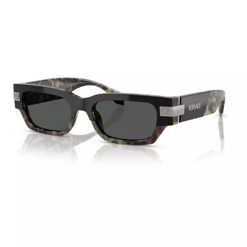Versace Damen VE4465-545687 Sonnenbrille, schwarzer Rahmen, dunkelgraue Gläser, 54mm
