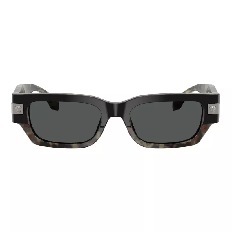Versace Damen VE4465-545687 Sonnenbrille, schwarzer Rahmen, dunkelgraue Gläser, 54mm