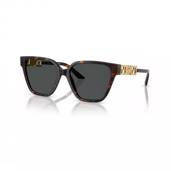 Versace VE4471B10887 Damen-Sonnenbrille – Havana-Rahmen, dunkelgraue Gläser, 56mm