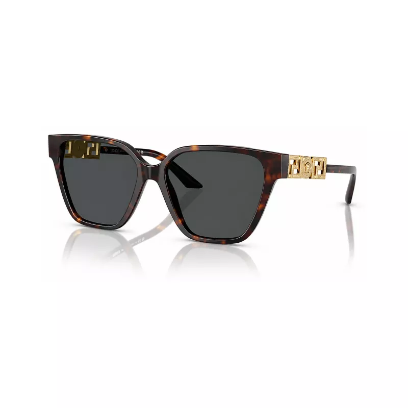 Versace VE4471B10887 Damen-Sonnenbrille – Havana-Rahmen, dunkelgraue Gläser, 56mm