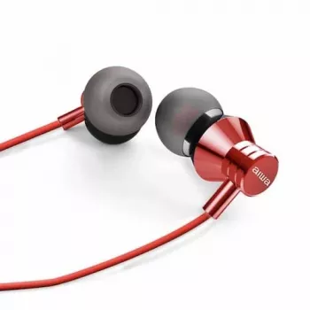 AIWA ESTM-50RD In-Ear Stereo-Headset mit Mikrofon, Rot