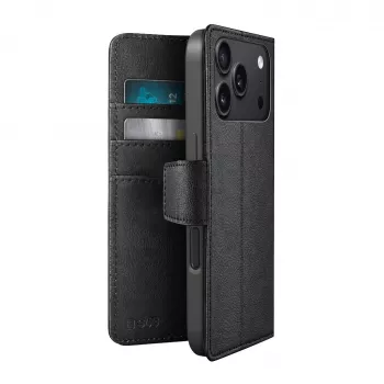 SBS Wallet Classic Hülle für iPhone 18 Pro Max mit Wallet und Stand - Schwarz