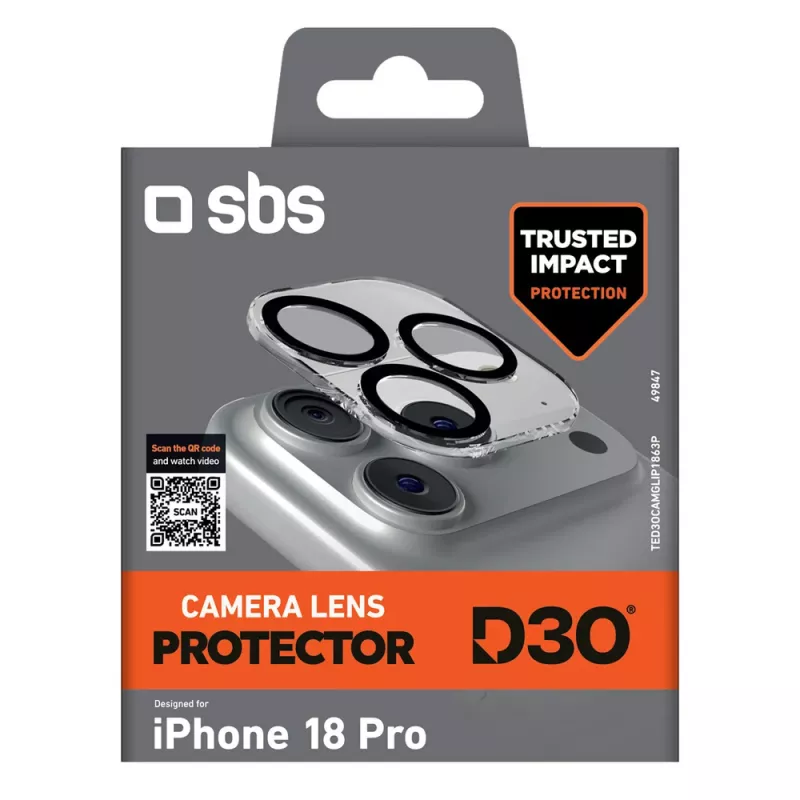 SBS D3O Kameraobjektivschutz für Apple iPhone 18 Pro