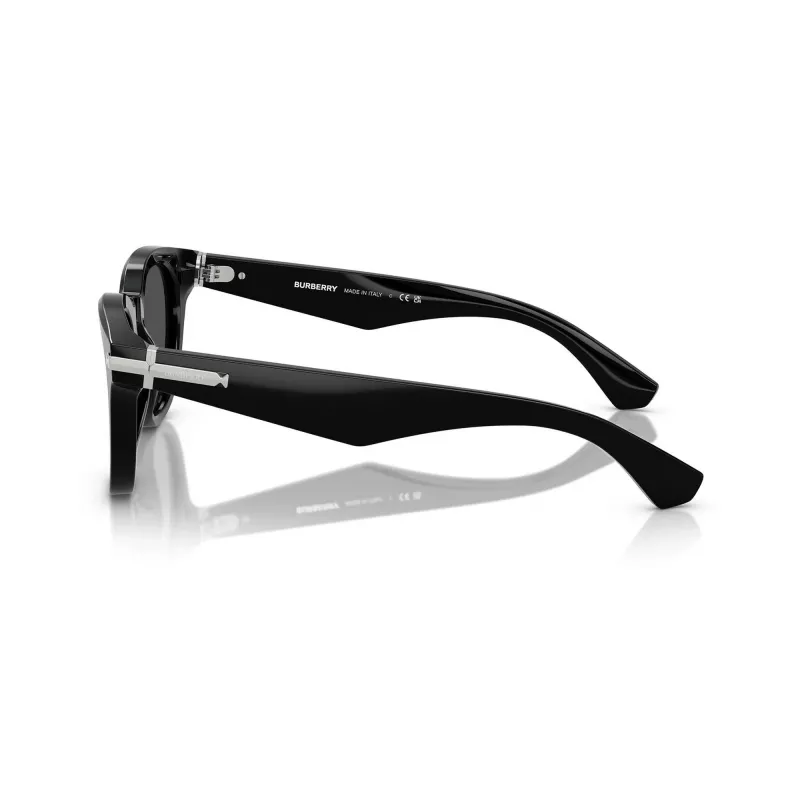 Burberry BE4439F300187 Herren Sonnenbrille, quadratisch, Acetat, Schwarz/Dunkelgrau, 51-21-145 mm