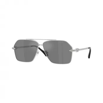 Versace VE2284-10006G Herren-Sonnenbrille, schwarzer Rahmen, graue Gläser, 63mm