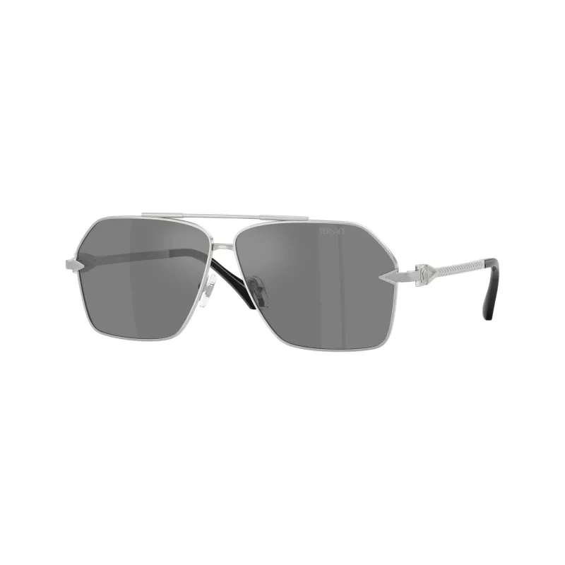 Versace VE2284-10006G Herren-Sonnenbrille, schwarzer Rahmen, graue Gläser, 63mm