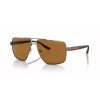 Armani Exchange AX2037S 600383 Herren Polarized Pilot Sonnenbrille, Mattschwarz/Grau, 60mm