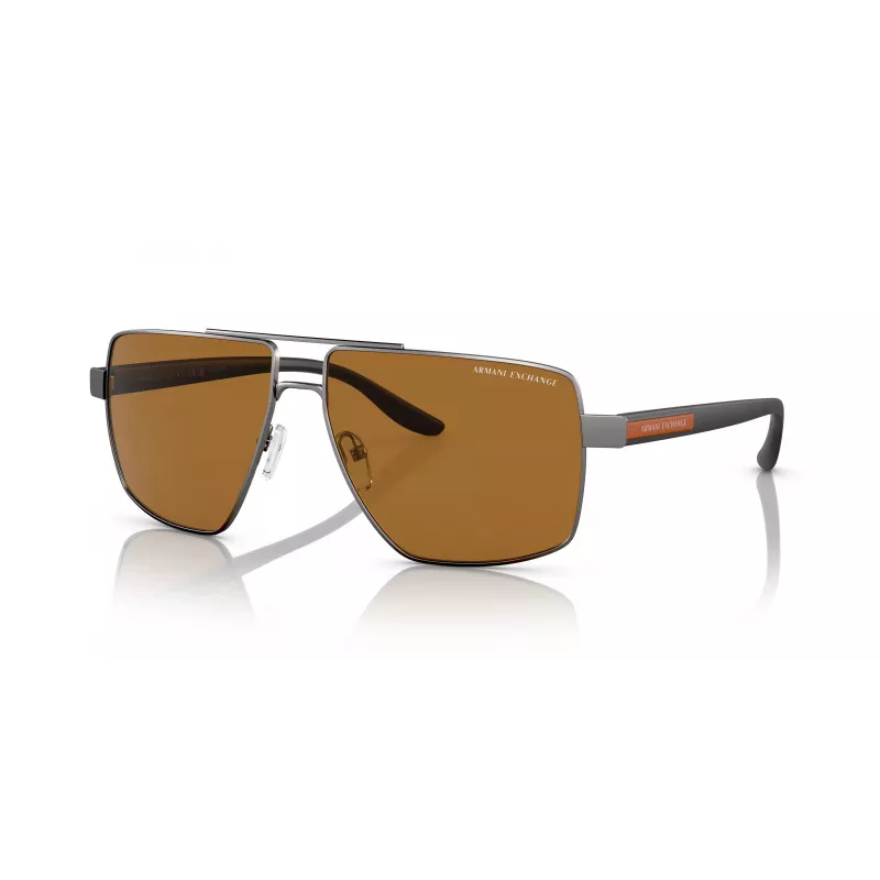 Armani Exchange AX2037S 600383 Herren Polarized Pilot Sonnenbrille, Mattschwarz/Grau, 60mm