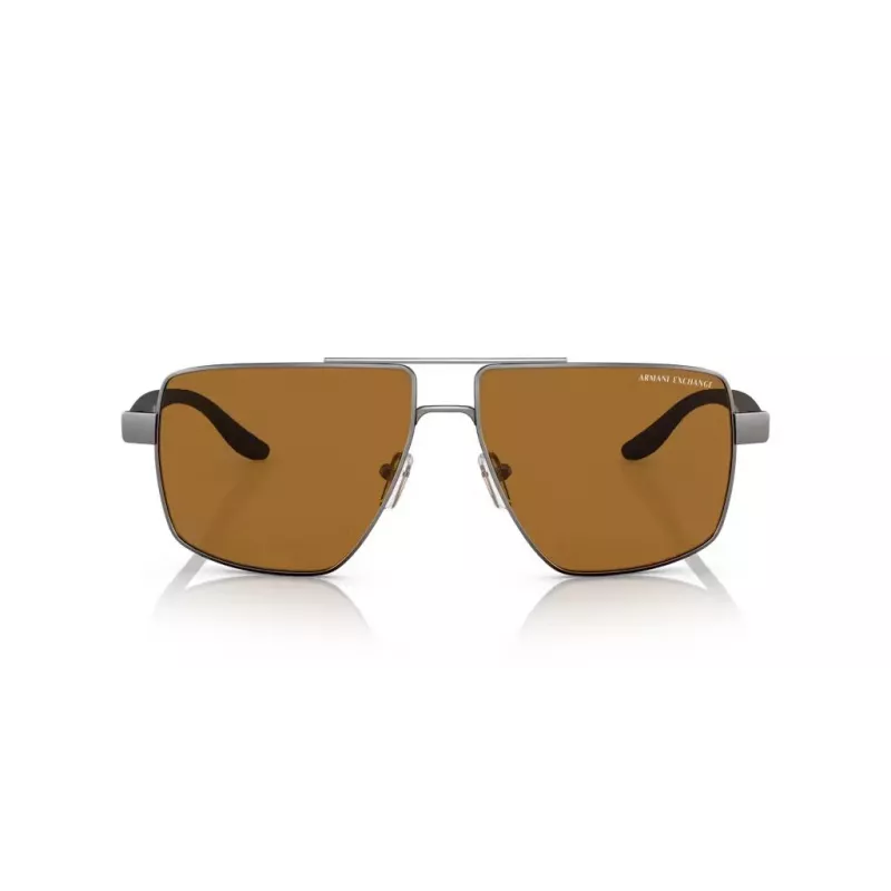 Armani Exchange AX2037S 600383 Herren Polarized Pilot Sonnenbrille, Mattschwarz/Grau, 60mm