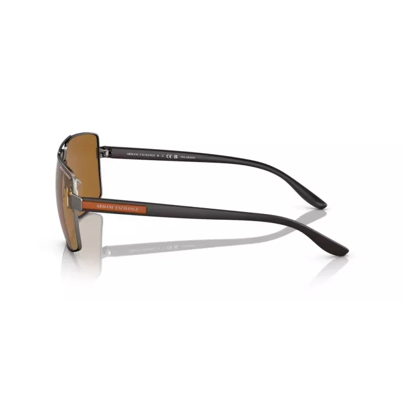 Armani Exchange AX2037S 600383 Herren Polarized Pilot Sonnenbrille, Mattschwarz/Grau, 60mm