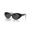 Versace VE4455U GB1/87 Damen Cat-Eye-Sonnenbrille, schwarzes Gestell, graue Gläser, 53-19-140 mm