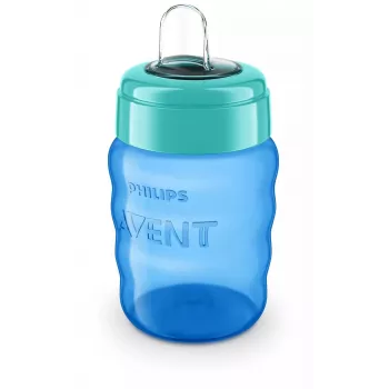 Philips AVENT Easy Sip Trinklernbecher, 9M+, 260 ml, Silikonausguss, Blau