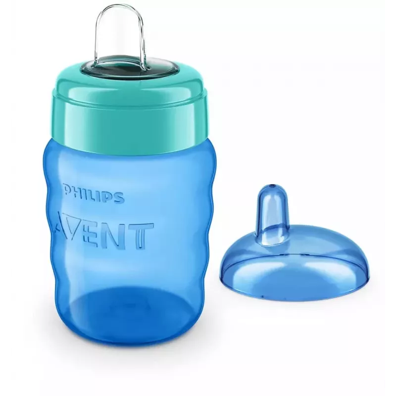 Philips AVENT Easy Sip Trinklernbecher, 9M+, 260 ml, Silikonausguss, Blau