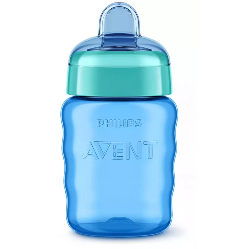 Philips AVENT Easy Sip Trinklernbecher, 9M+, 260 ml, Silikonausguss, Blau