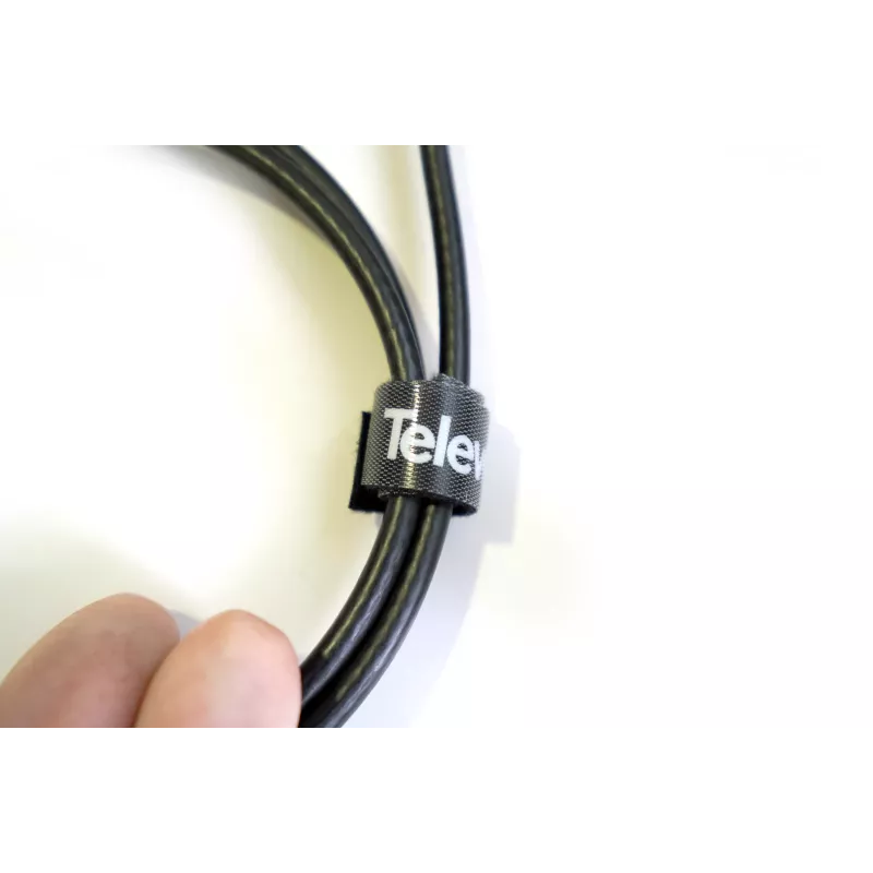 Televes KB 8 Klettband-Kabelbinder-Rolle, 8 mm x 10 m, Schwarz, Wiederverwendbar 200101