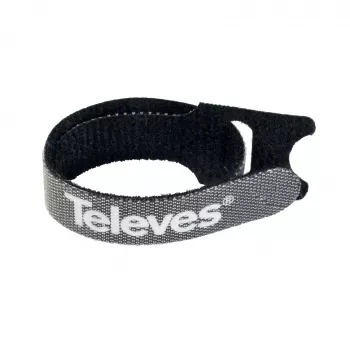 Televes KBL Klett-Kabelbinder, 10er-Pack, Schwarz, 15 mm x 250 mm 200102