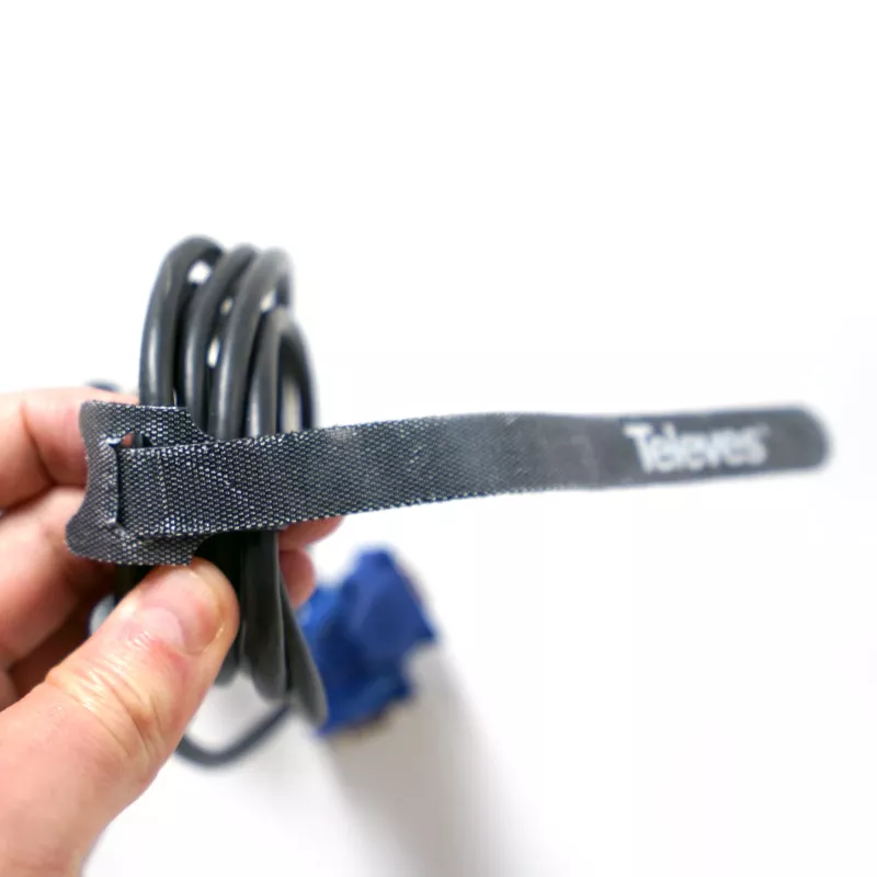 Televes KBL Klett-Kabelbinder, 10er-Pack, Schwarz, 15 mm x 250 mm 200102