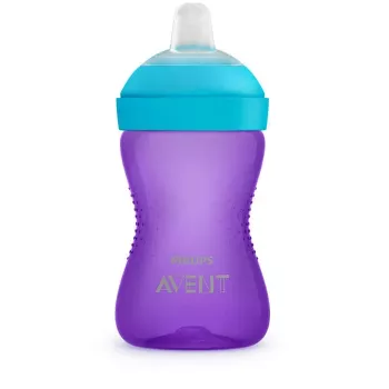 Philips AVENT My Grippy Trinklernbecher mit weichem Ausguss 300 ml, 9m+, Lila