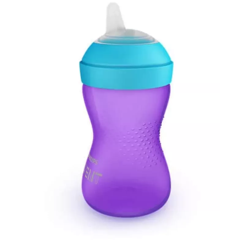 Philips AVENT My Grippy Trinklernbecher mit weichem Ausguss 300 ml, 9m+, Lila
