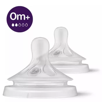 Philips Avent Natural Response Babyflaschen-Sauger, langsamer Milchfluss, 0M+, 2er-Pack, Silikon