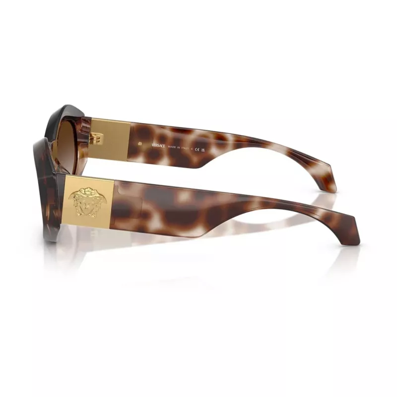 Versace VE4466U Herren-Sonnenbrille, quadratisch, Acetat, schwarzer Rahmen, graue Gläser, 54mm VE4466U54613B