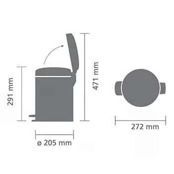 Brabantia NewIcon 5L Tretmülleimer Brilliant Steel
