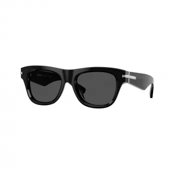 Burberry BE4438U300187 Herren-Sonnenbrille, rechteckig, schwarzes Gestell, dunkelgraue Gläser, 53/19/145 mm
