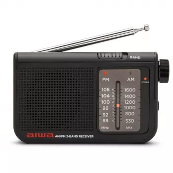 AIWA RS-55/BK Tragbares analoges AM/FM Taschenradio, Schwarz