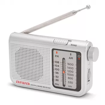 AIWA RS-55/SL Tragbares analoges AM/FM Taschenradio, Grau