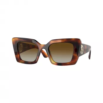 Burberry BE4344-3316T5 Damen Cat-Eye-Sonnenbrille, Havanna-Fassung, Braune Gradient-Gläser, 51/20/140 mm