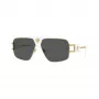 Versace VE2251-147187 Herren Piloten-Sonnenbrille, Gunmetal Rahmen, Graue Gläser, 63/12/145 mm