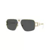 Versace VE2251-147187 Herren Piloten-Sonnenbrille, Gunmetal Rahmen, Graue Gläser, 63/12/145 mm