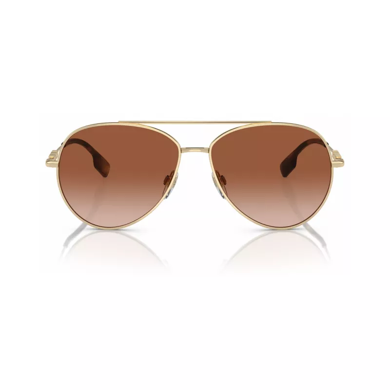 Burberry BE3147-110913 Damen Cat-Eye-Sonnenbrille, Blassgoldenes Gestell, Braune Gradientgläser, 58mm