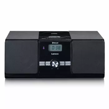 Lenco MC-030BK Micro-Musiksystem mit Bluetooth, CD, UKW-Radio, USB, AUX, Schwarz