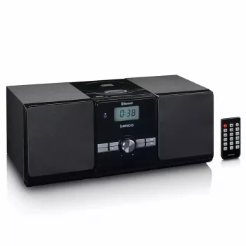 Lenco MC-030BK Micro-Musiksystem mit Bluetooth, CD, UKW-Radio, USB, AUX, Schwarz