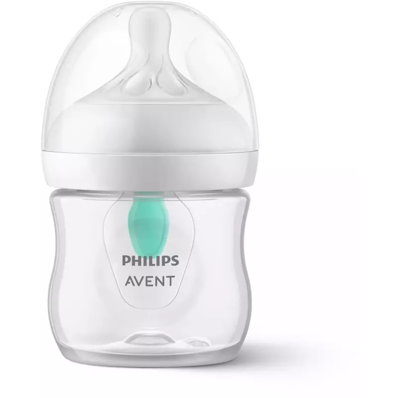 Philips Avent Natural Response Anti-Colic Babyflasche mit AirFree Ventil, 125 ml, Newborn Flow 1, 0m+