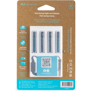 Pale Blue PB-AAA-C USB-C wiederaufladbare Lithium-Ionen AAA-Batterie
