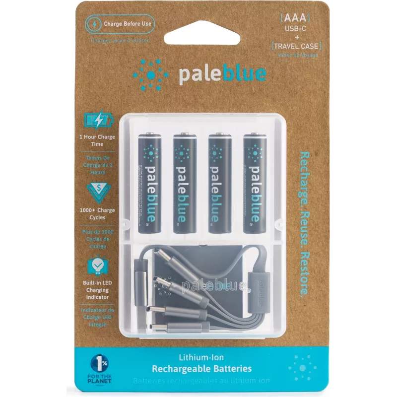 Pale Blue PB-AAA-C USB-C wiederaufladbare Lithium-Ionen AAA-Batterie
