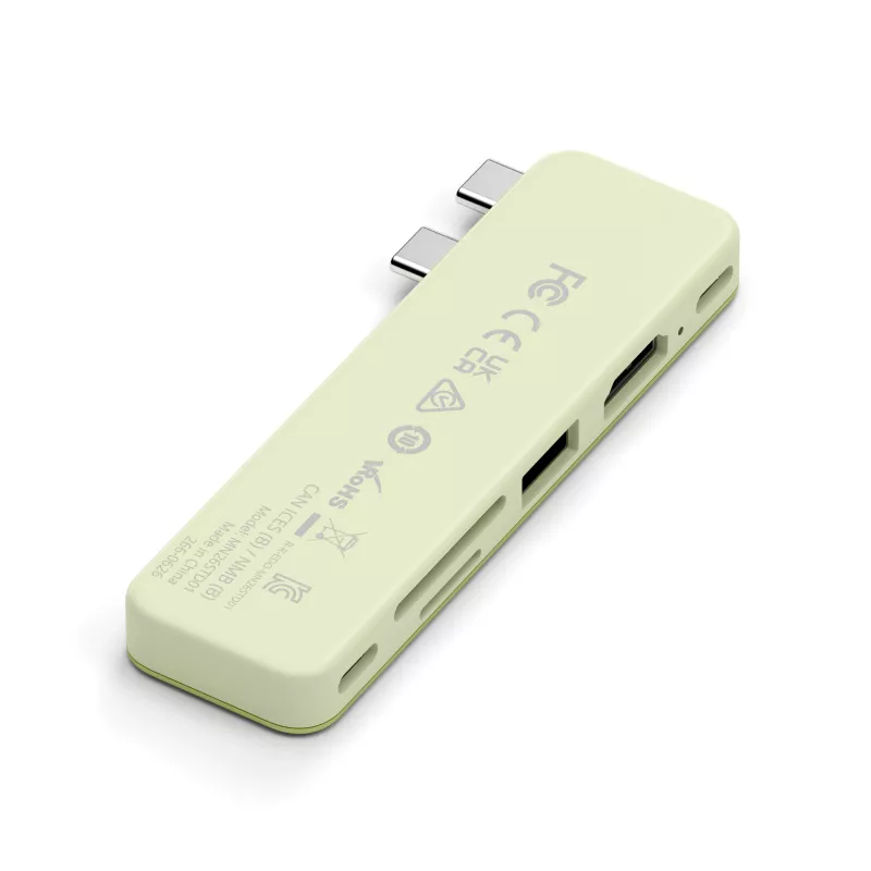 Satechi USB-C Snap Hub – Multiport-Adapter mit 4K HDMI, 5Gbps USB, Kartenleser, 45W PD (Citrus)