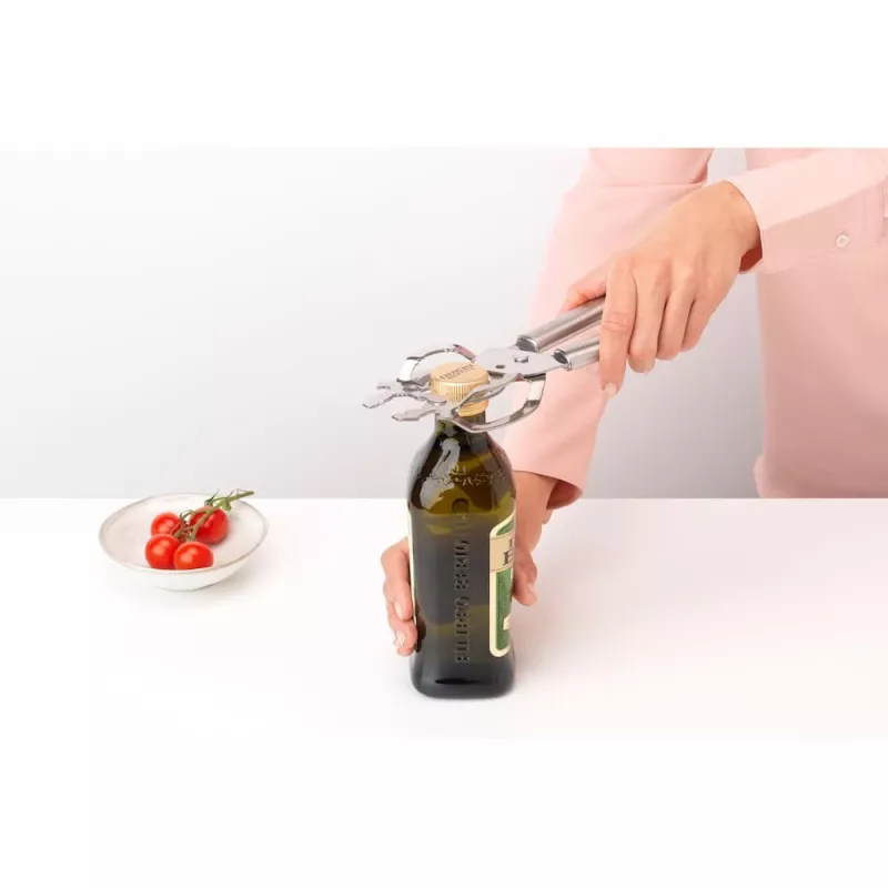 Brabantia Profile Dosenöffner aus mattem Edelstahl mit seitlichem Schneidmechanismus