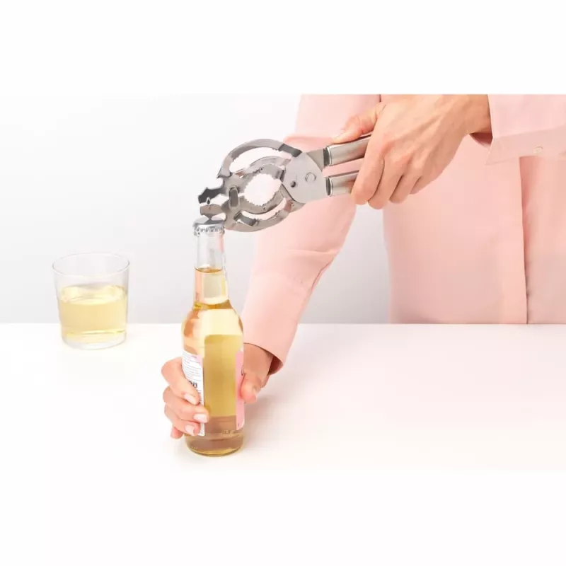 Brabantia Profile Dosenöffner aus mattem Edelstahl mit seitlichem Schneidmechanismus