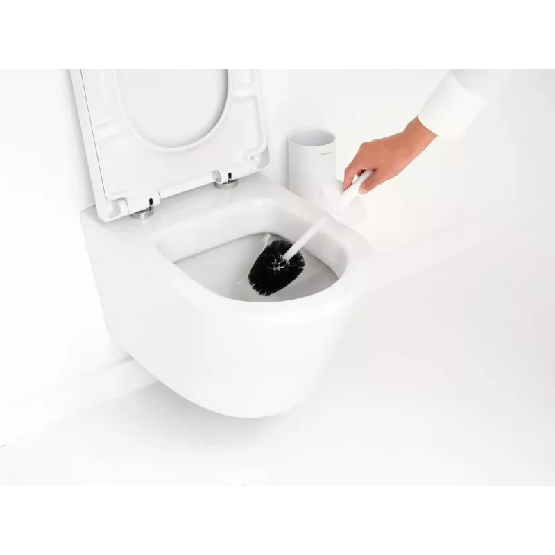 Brabantia ReNew Toilettenbürste mit Halter, Mineral White