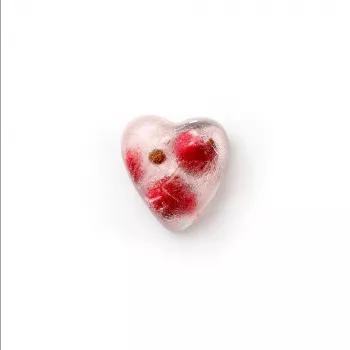 LEKUE Herz-Eiswürfelform mit Deckel, Rot, 18 Fächer, Platin-Silikon