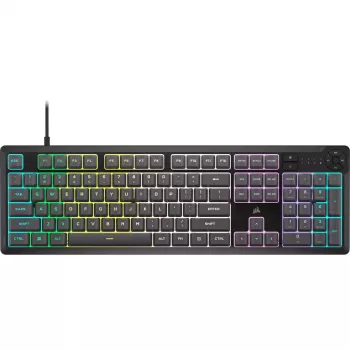 CORSAIR K55 Core RGB Membran-Gaming-Tastatur, dynamisches 3-Zonen-RGB, 6 Makrotasten, abnehmbare Handballenauflage, USB kabelgebunden, Schwarz/Grau