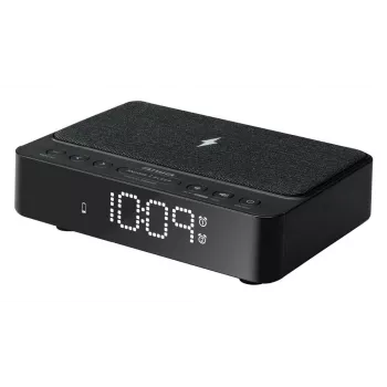 AIWA CR-30/BK Digitaler Wecker mit LED-Anzeige, FM/PLL-Radio, Schwarz