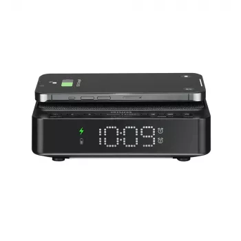AIWA CR-30/BK Digitaler Wecker mit LED-Anzeige, FM/PLL-Radio, Schwarz