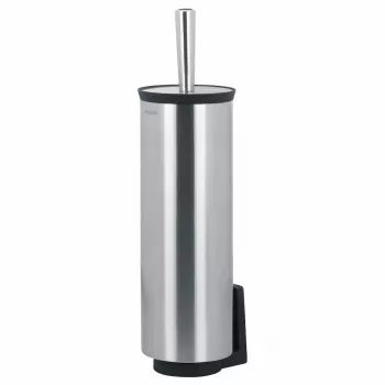 Brabantia ReNew Toilettenbürste und Halter, Mattstahl, wandmontierbar oder freistehend, austauschbarer Bürstenkopf