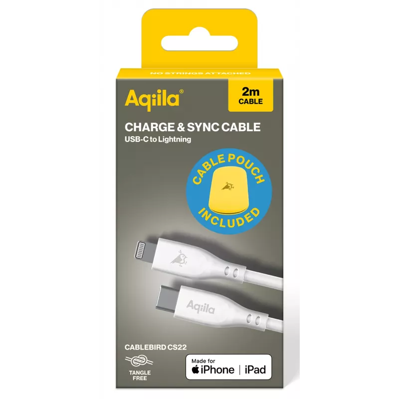 AQIILA 4SI843 USB-C auf Lightning Lade- und Synchronisierungskabel 2m 60W PD AQCBPBIC4SI843